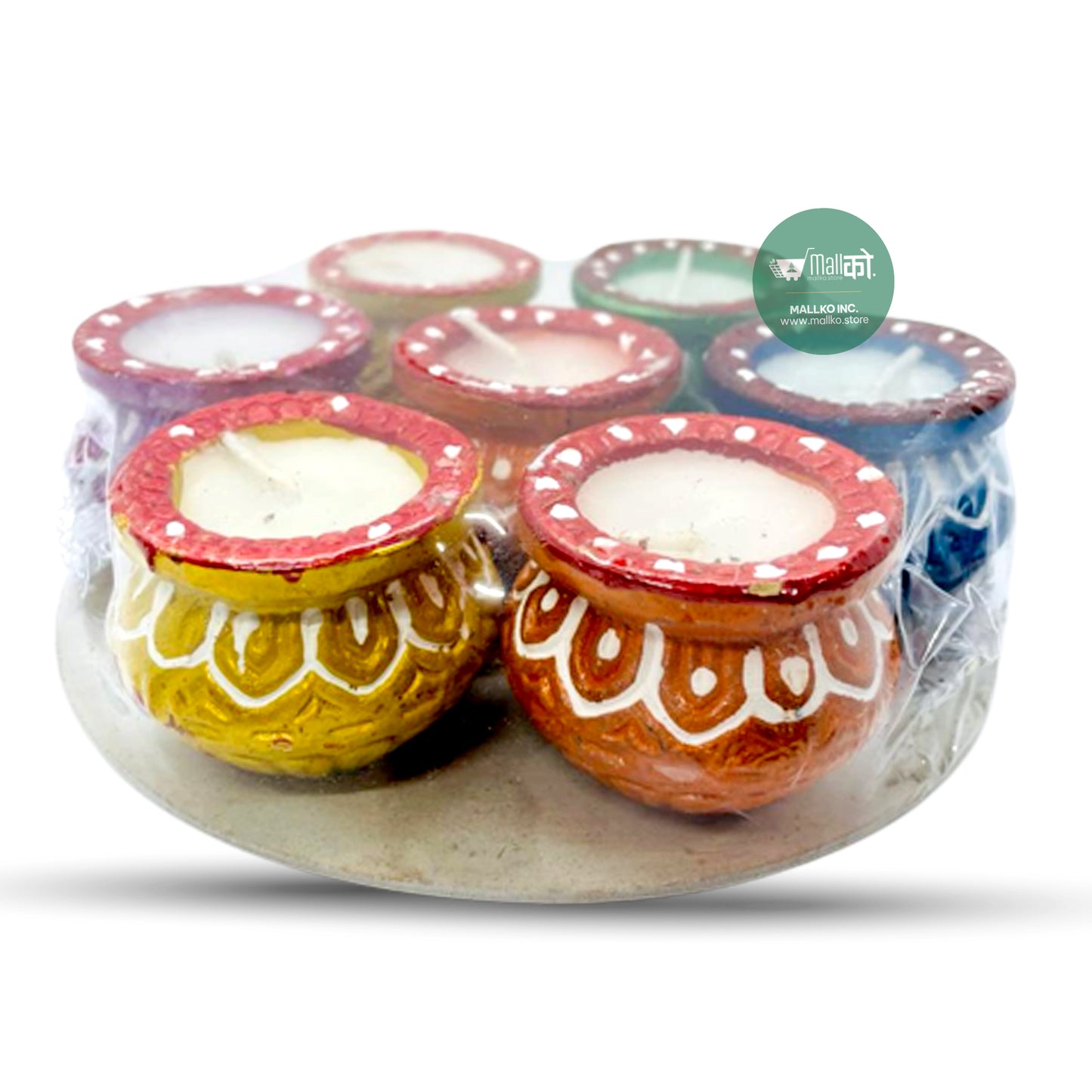 Clay Diya with wax (Set of 7)