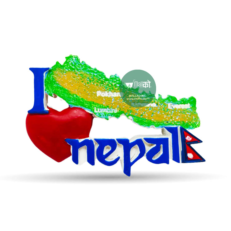 Fridge Magnet Ceramic - I Love Nepal