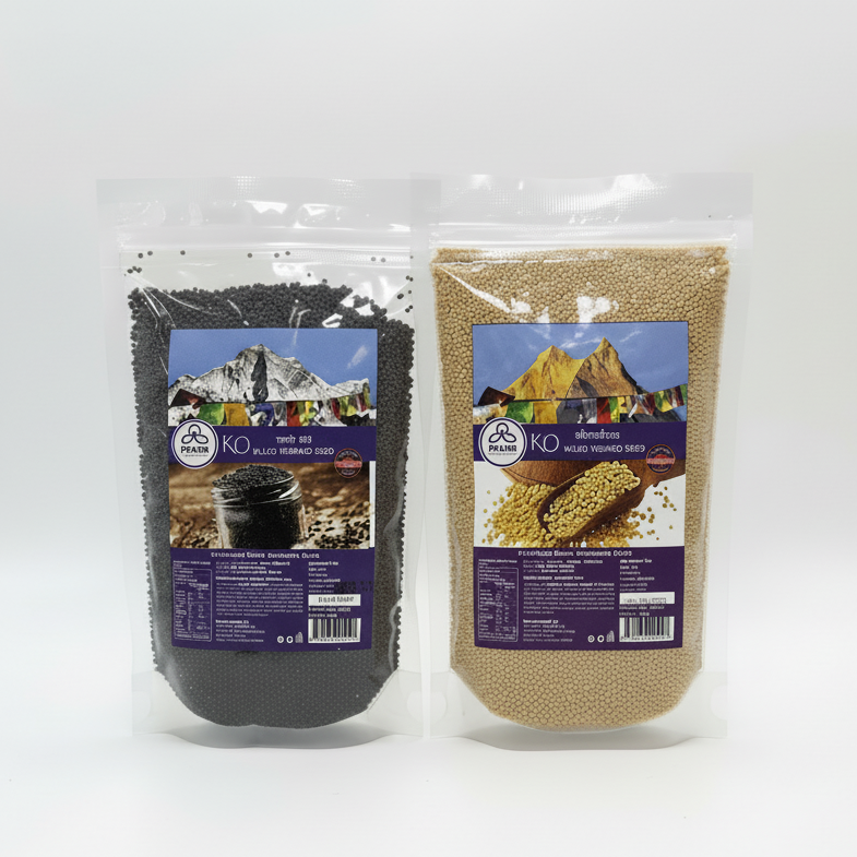 Black and yellow mustard seeds