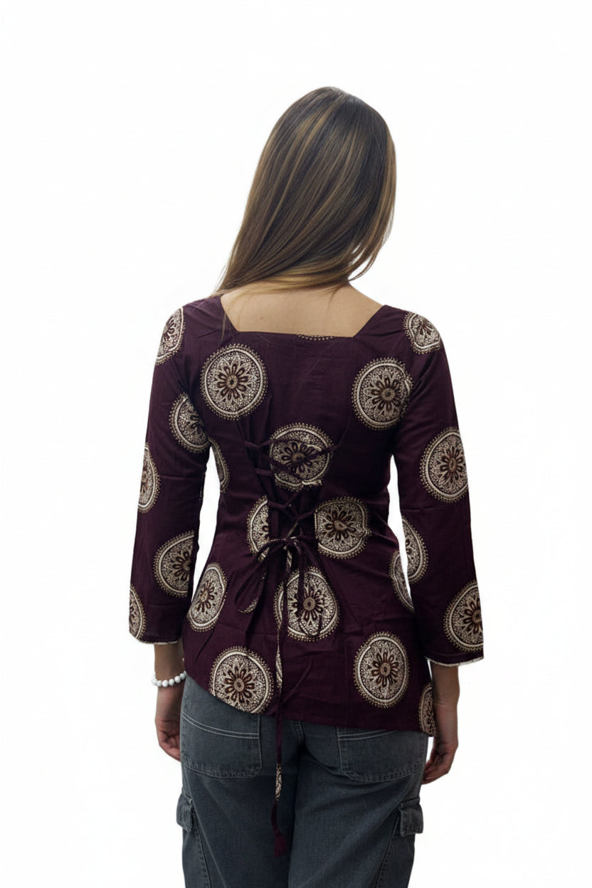charm-deep-purple-fitted-boho-kurti