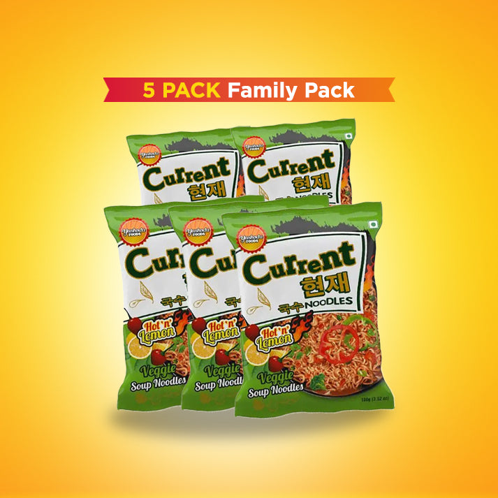 Current Noodles veggie hot n lemon 5 pack Family pack