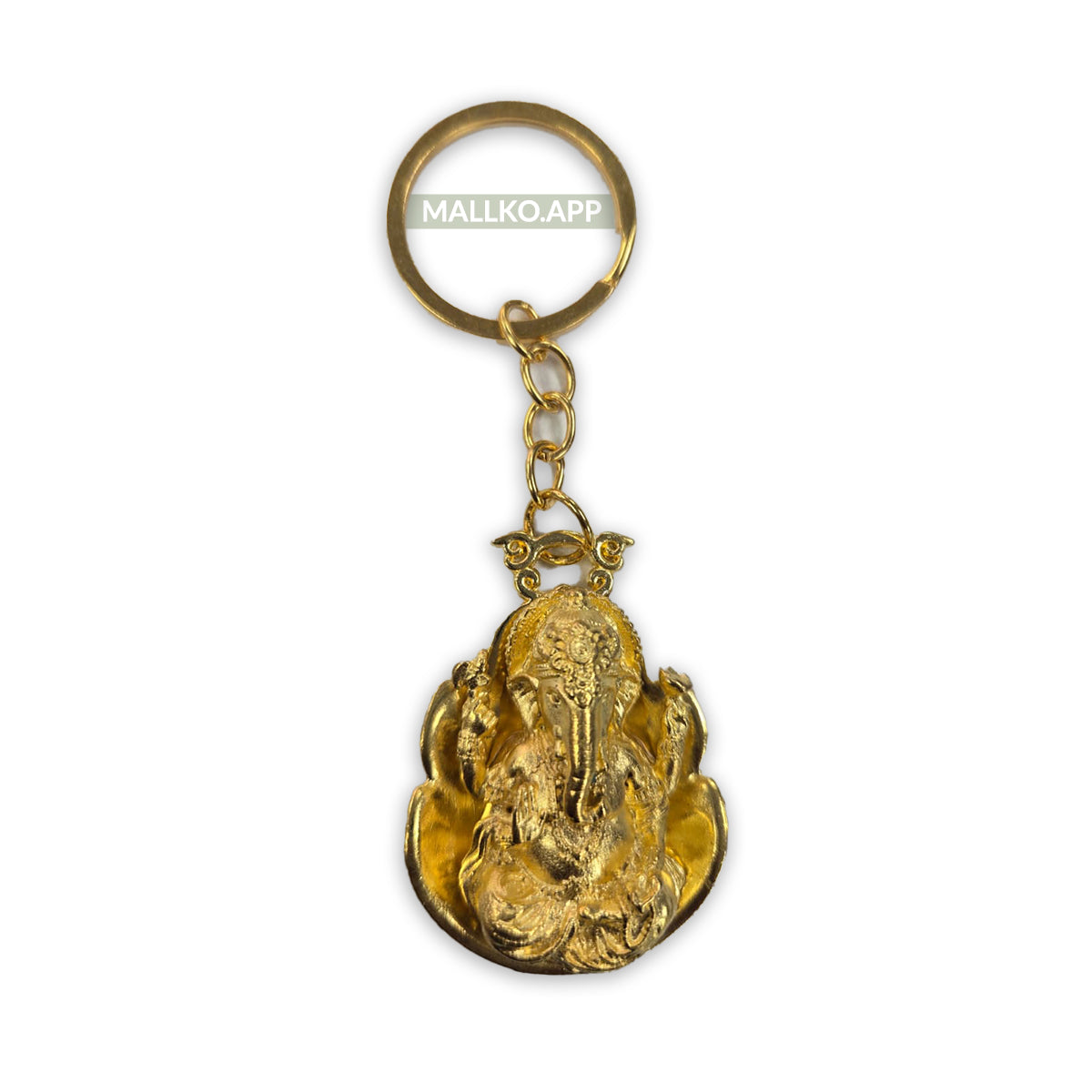 Golden Ganesh Keychain – Blessings of Wisdom & Good Fortune – Mall ko