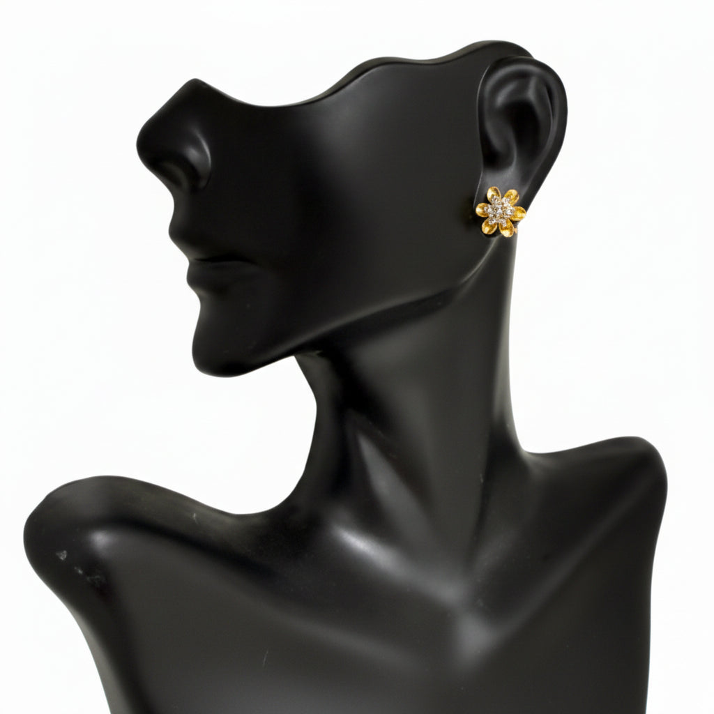 Gold plated flower earings