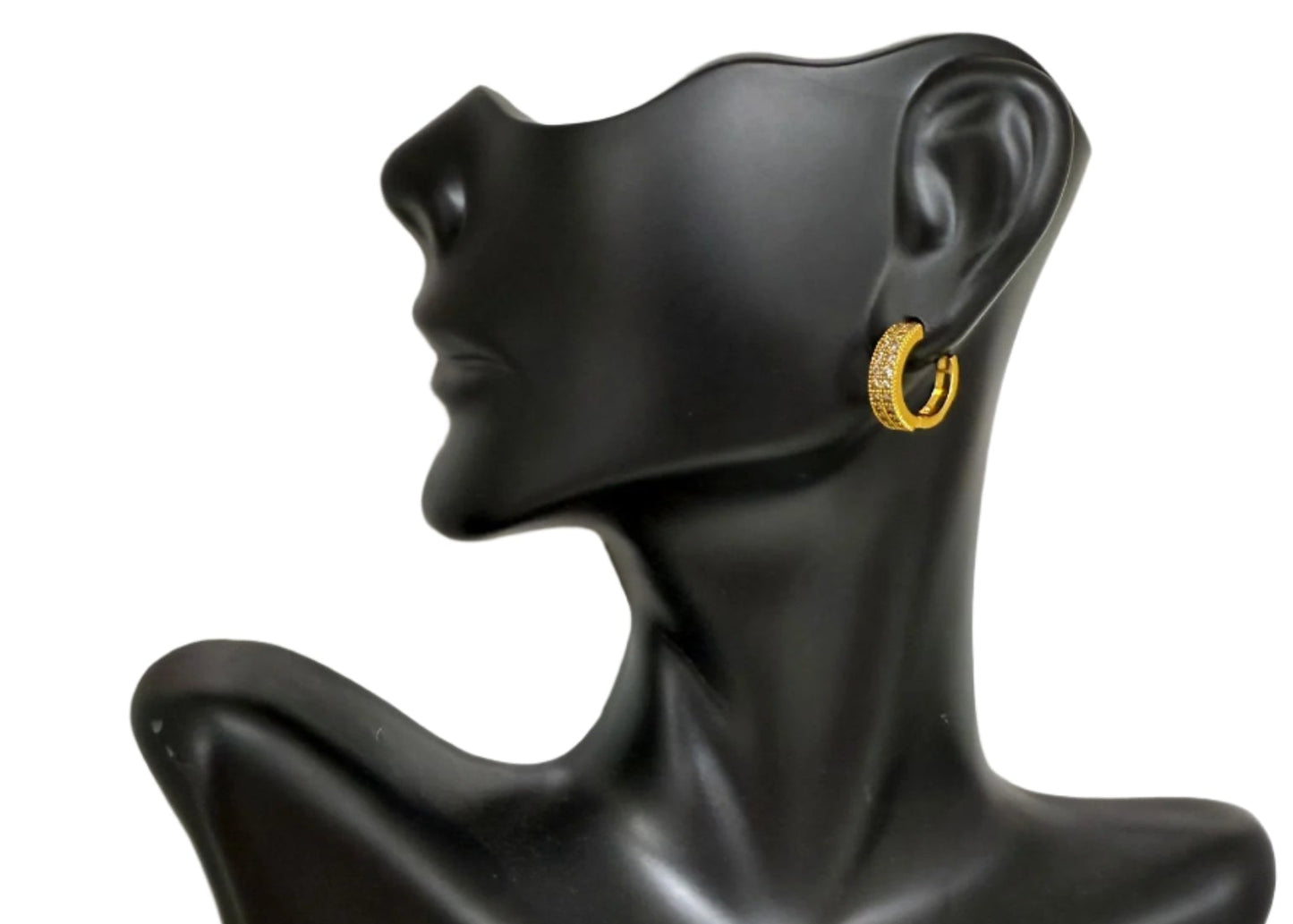 Gold-Plated Crystal Hoop Earrings