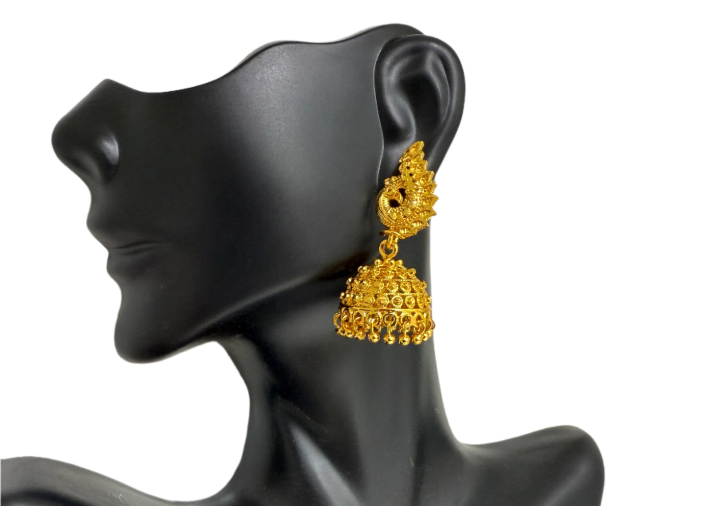 Gold-Plated Mayur Pinjara Jhumka Earrings