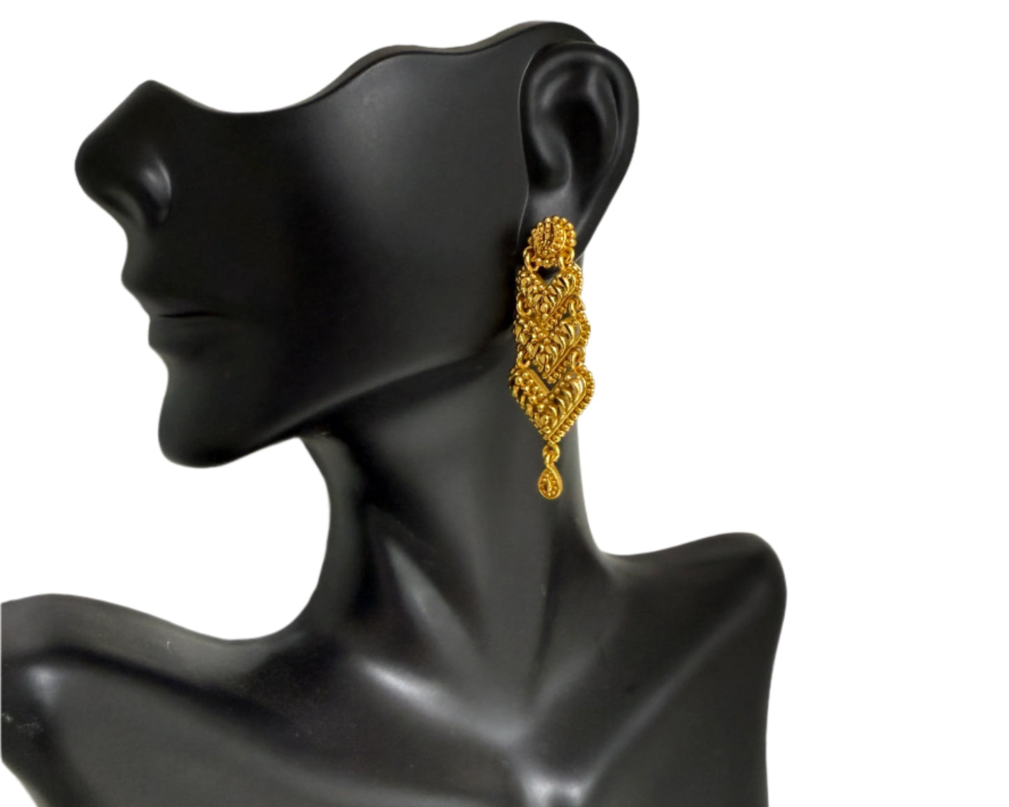 Gold-Plated Step Jhumka Earrings