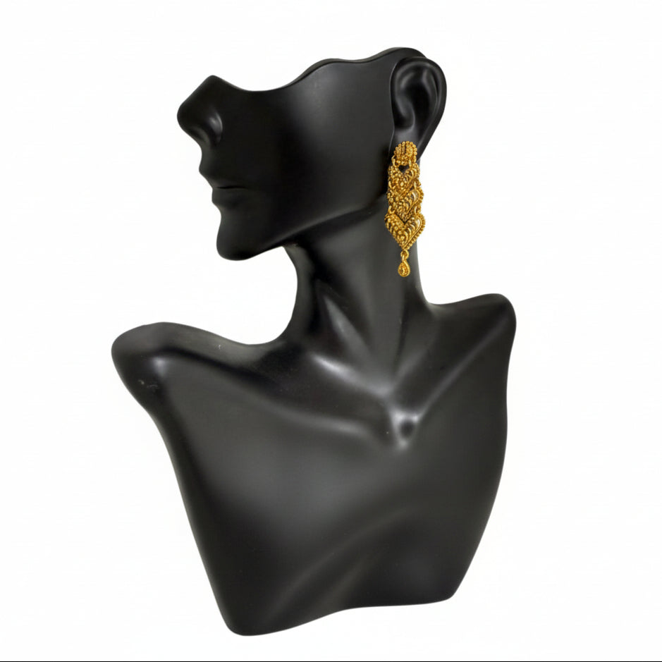 Gold Plated Tiered Step Jhumka Traditional Design