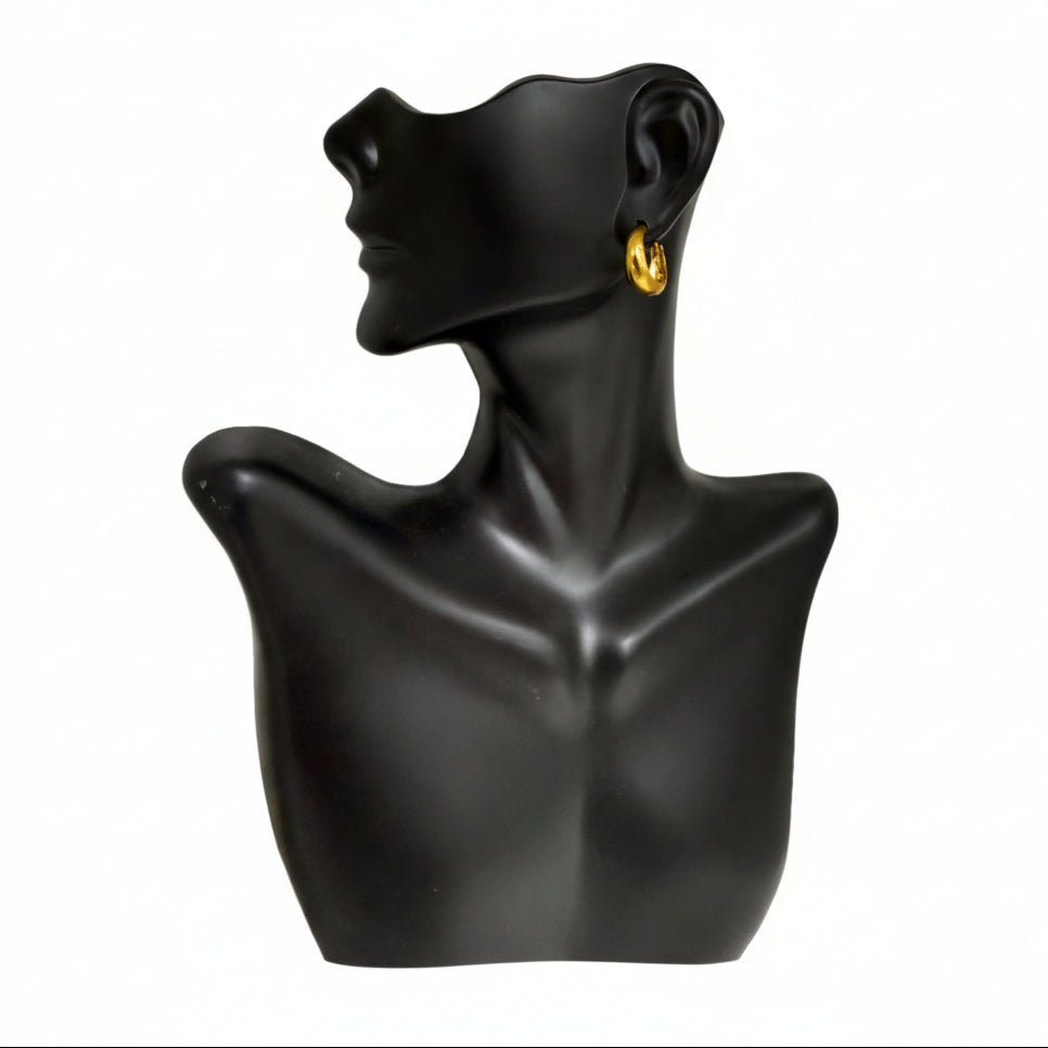 Nepali gold bold hoop earrings chunky design