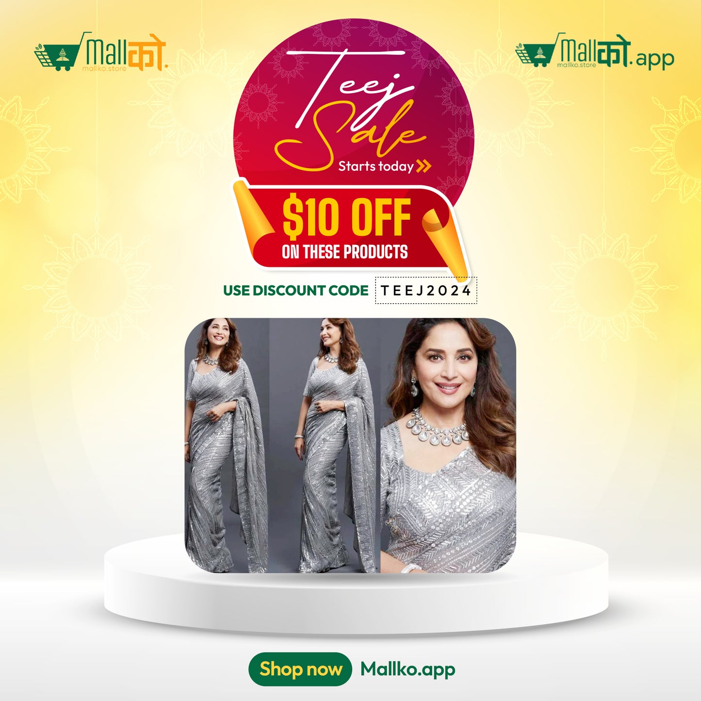 Madhuri Dixit Georgette Sari