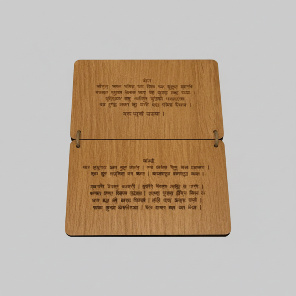 Wooden Engraved Hanuman Chalisa