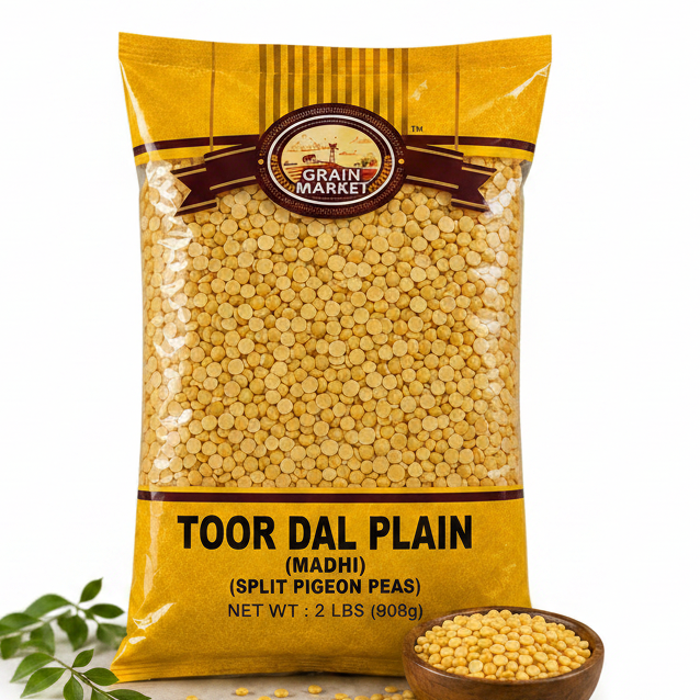 Grain Market Toor Dal Plain Madhi Split Pigeon Peas 2 lbs 908g