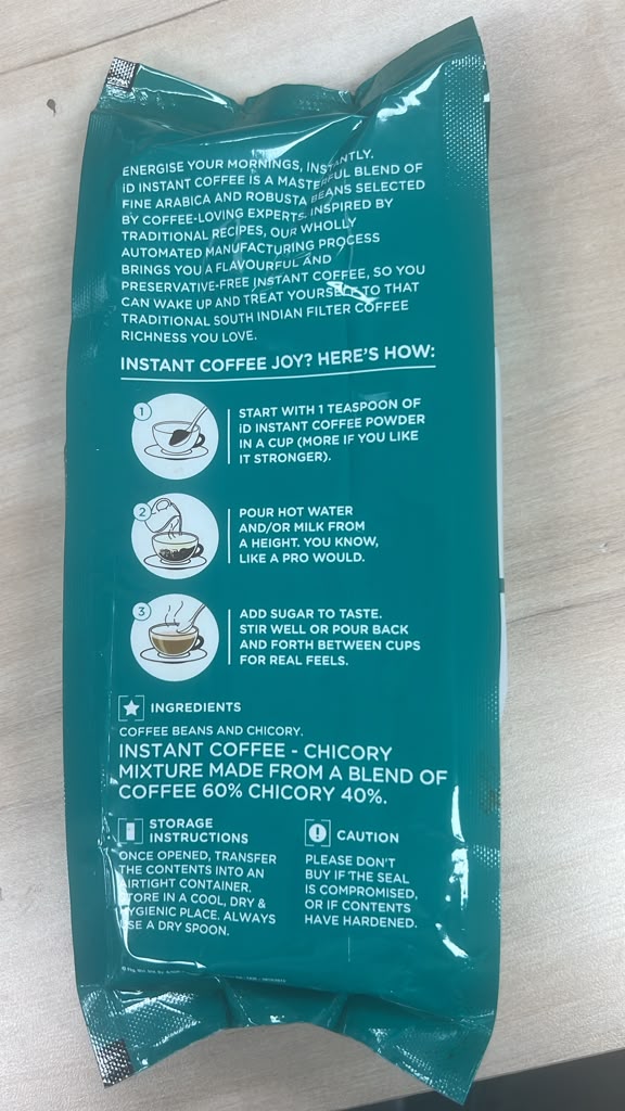ID Instant Coffee - Chicory Mixture - 6 Pack (6 x 200 Grams)