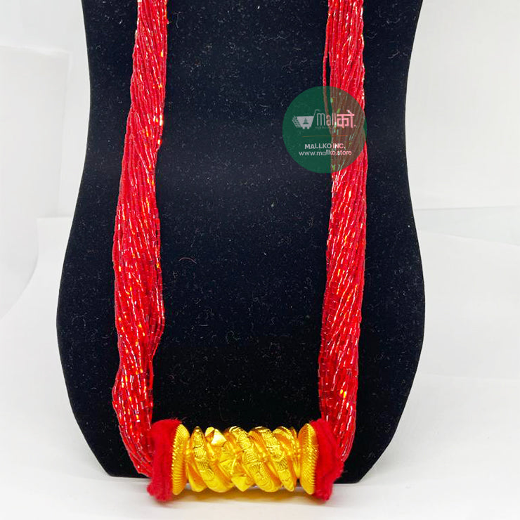 Nepali Tilhari Potey Necklace Traditional Design Gold Finish
