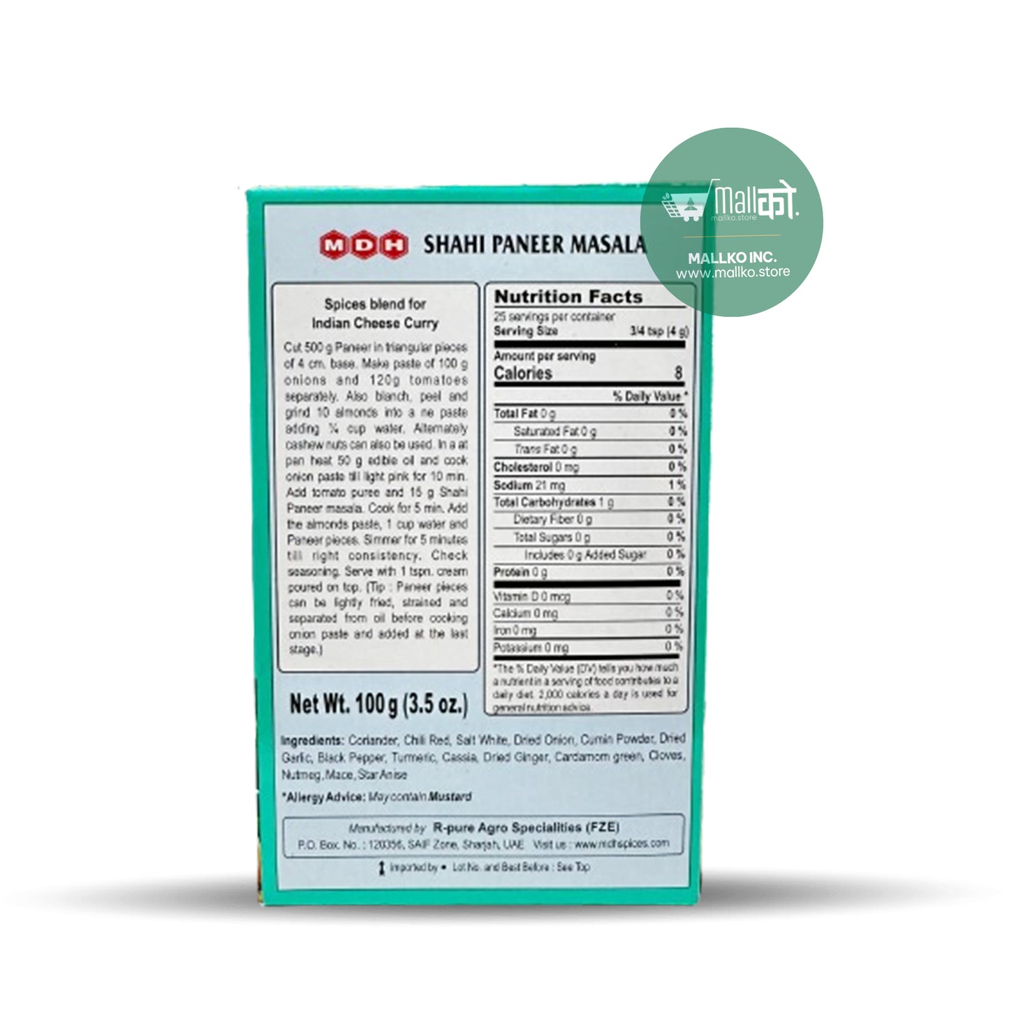 MDH - Shahi Paneer Masala 100 GM