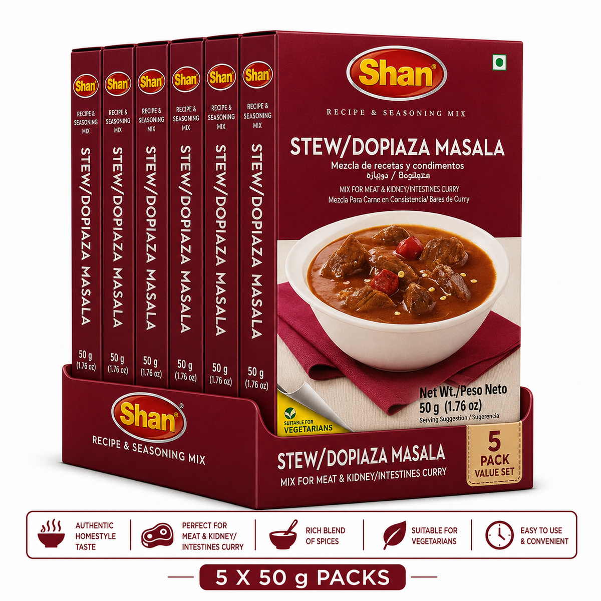 Shan Stew / Dopiaza Masala Recipe & Seasoning Mix 50g