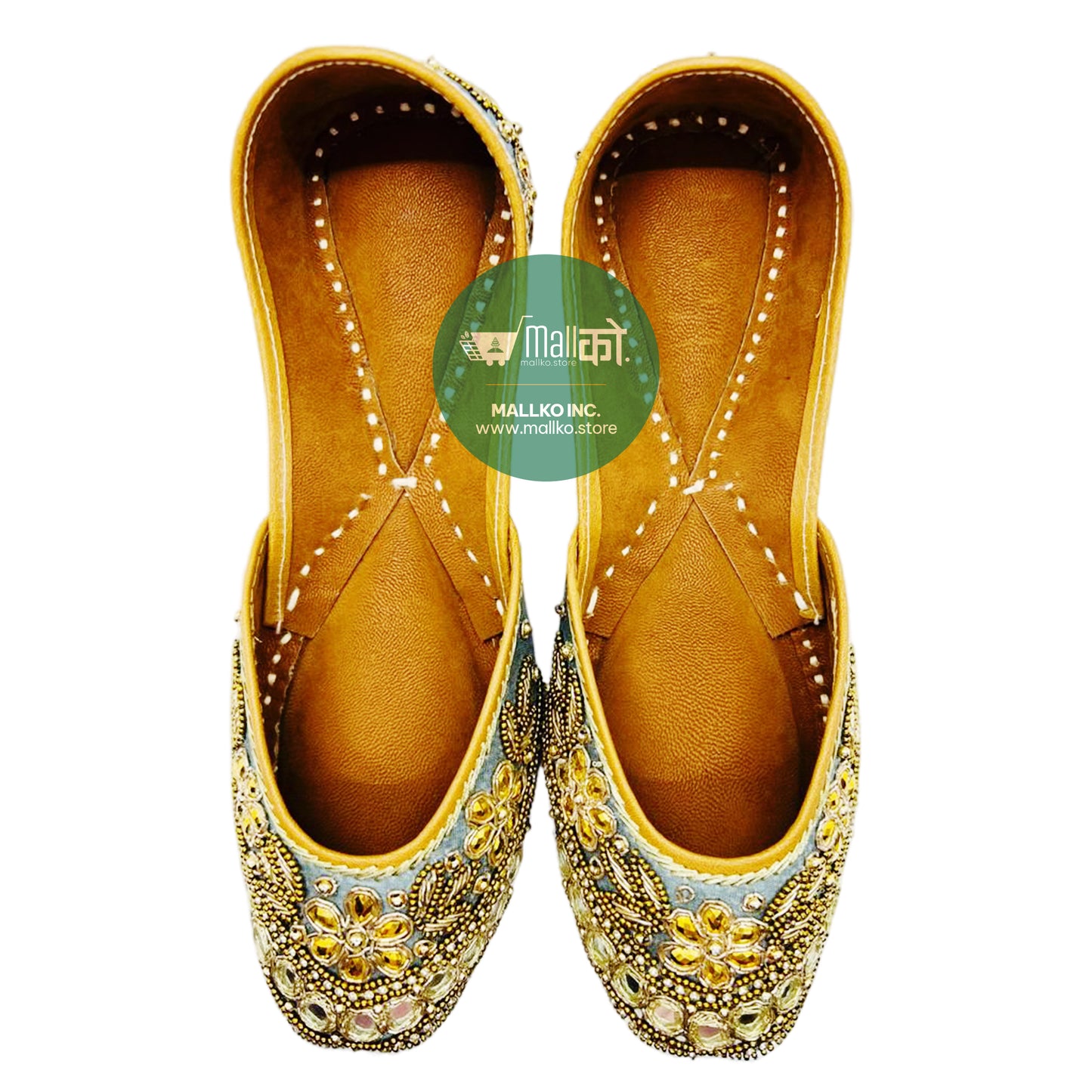 Women's Handmade Punjabi Jutti - Grey