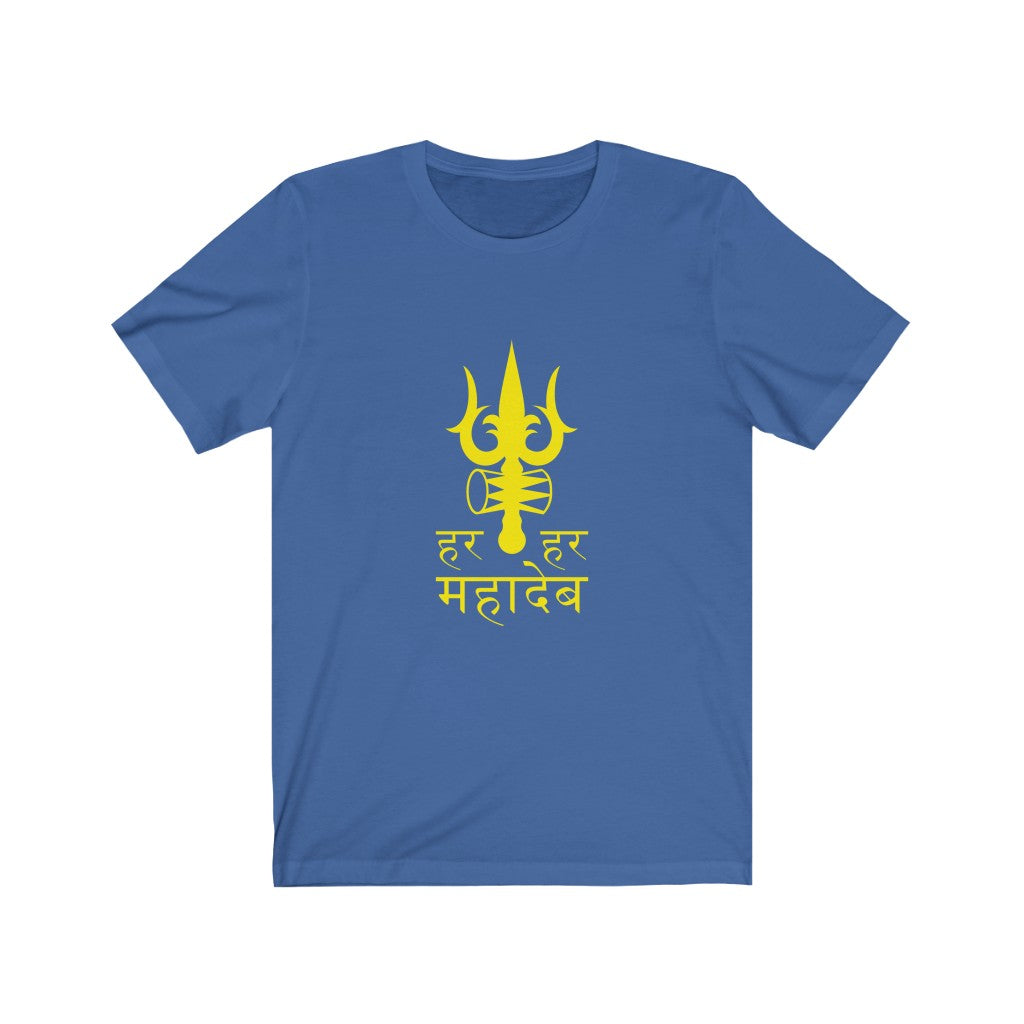 Unisex Short Sleeve Tshirt with Har Har Mahadev