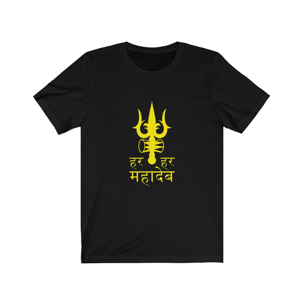 Unisex Short Sleeve Tshirt with Har Har Mahadev