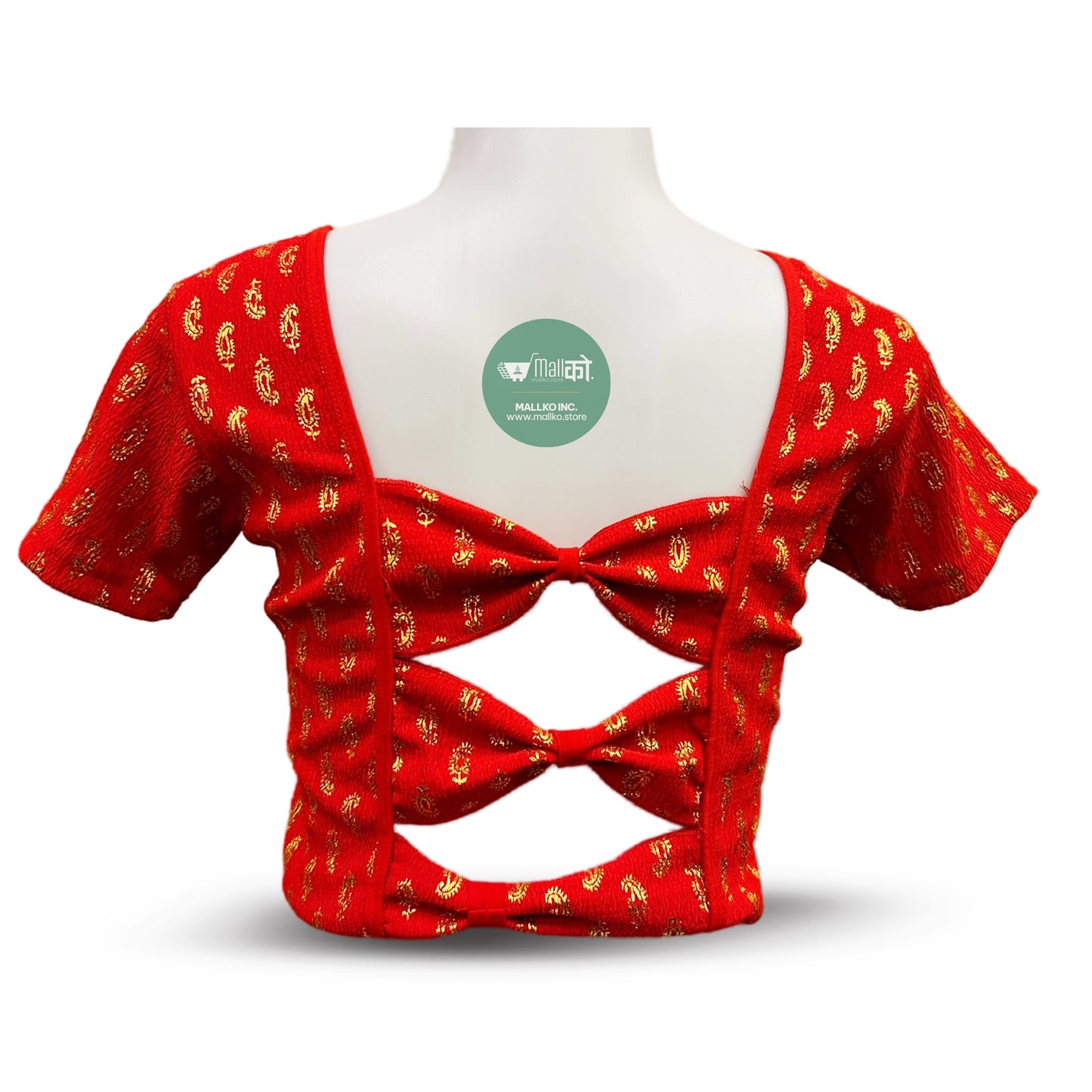 Women's Red Sari Blouse / Crop Top.