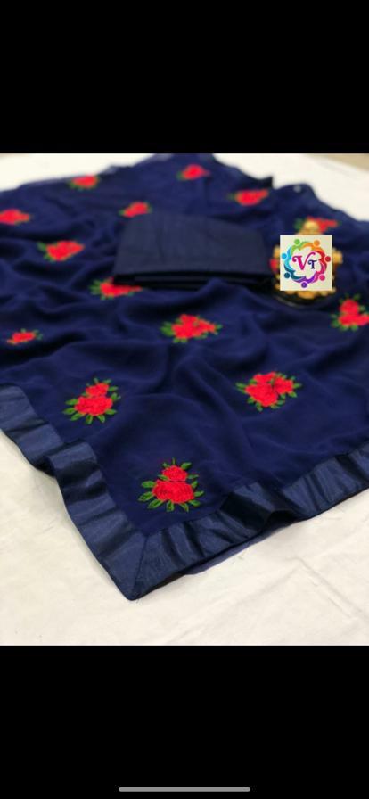 Rose Designer Saree with Blouse