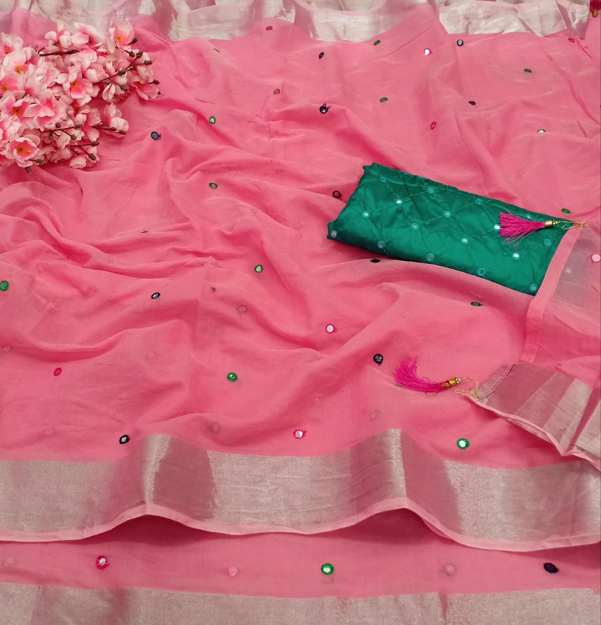 Pink Saree Cheap