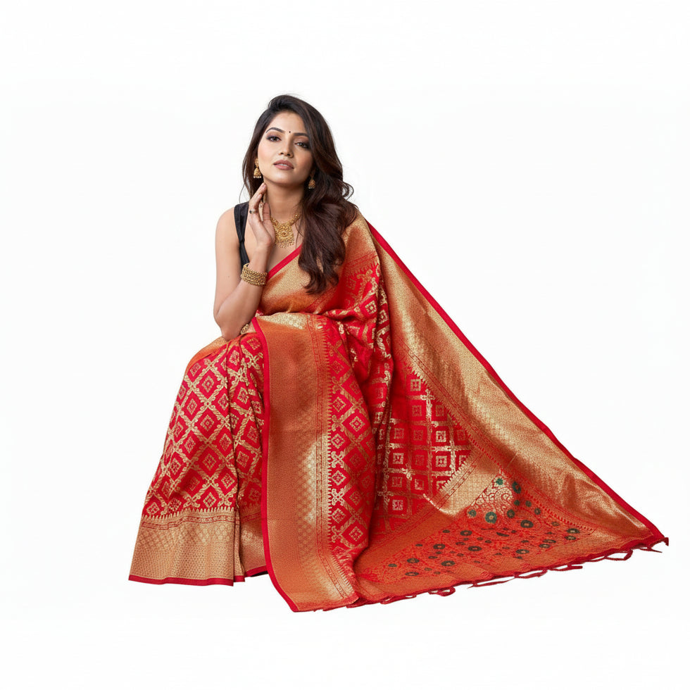 Trending Banarasi Saree with Blouse Piece
