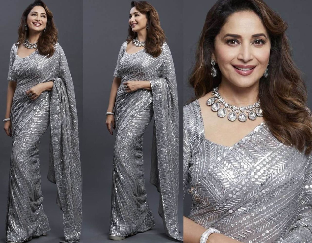 Madhuri Dixit Georgette Sari