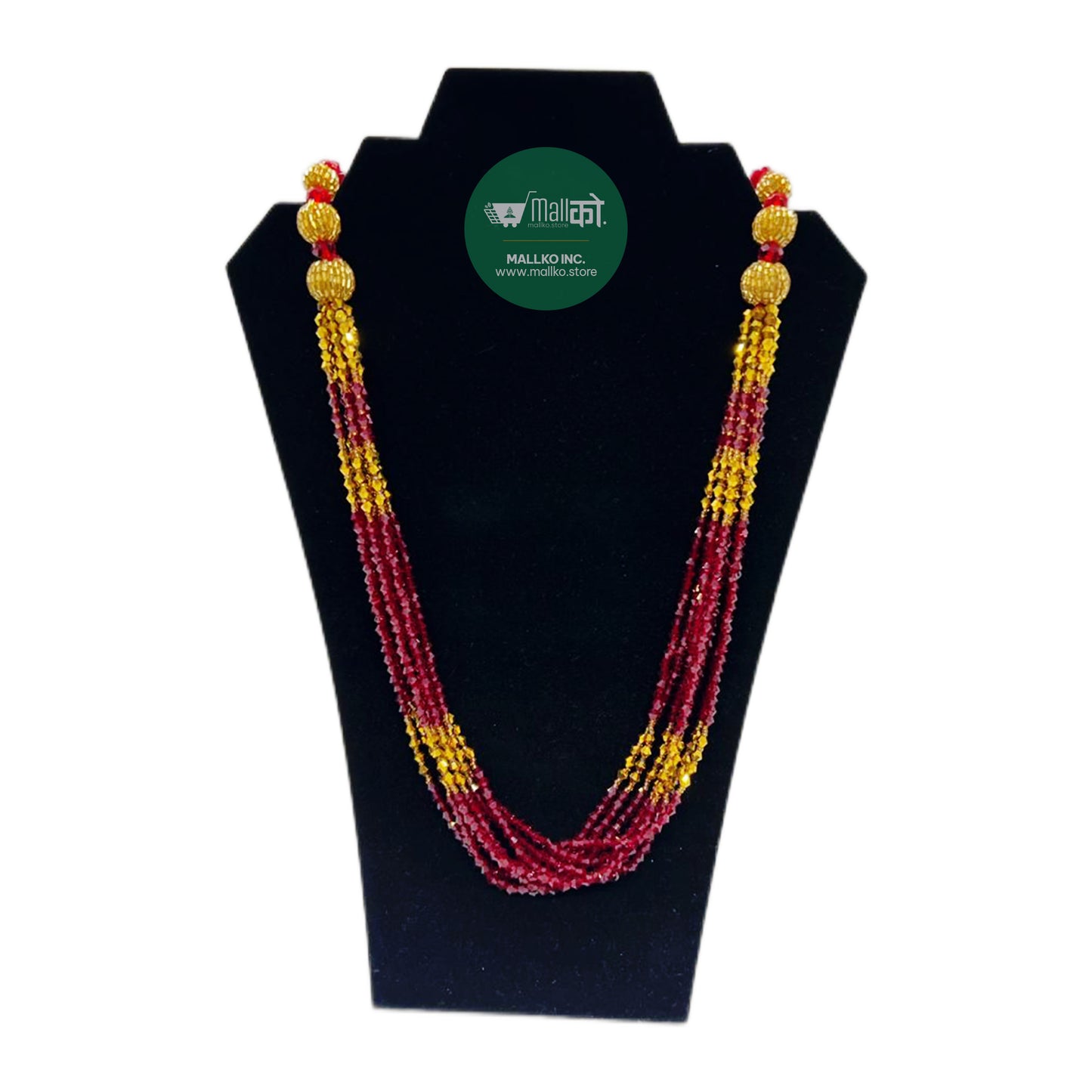 Crystal Necklace - Maroon