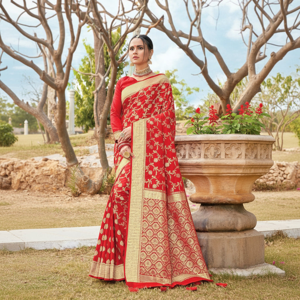Banarasi festive saree with blouse piece