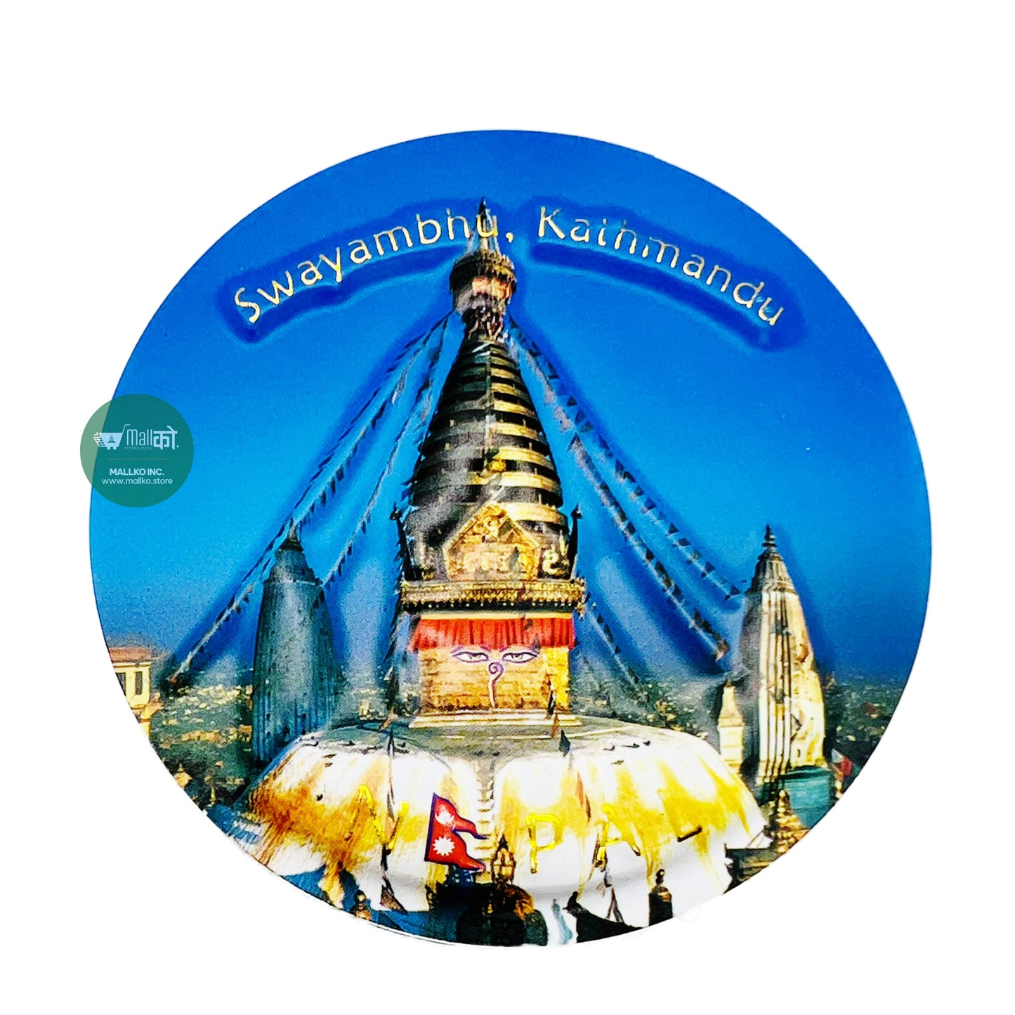 Swayambhu fridge magnet Nepal souvenir