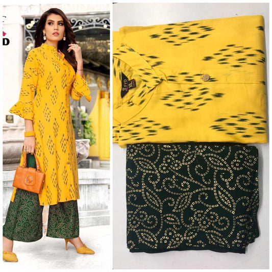 Yellow Kurti and Palazzo Set