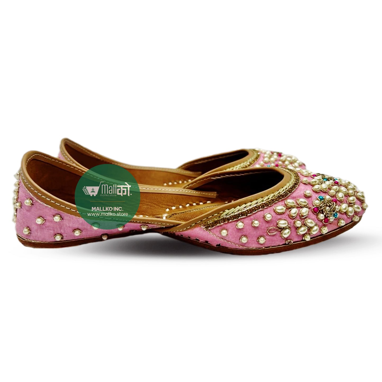 Women's Handmade Punjabi Jutti - Pink
