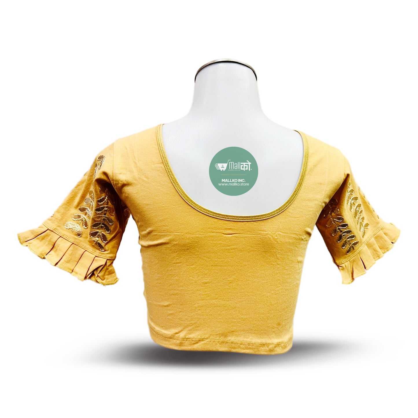 Women's Yellow Sari Blouse / Crop Top.