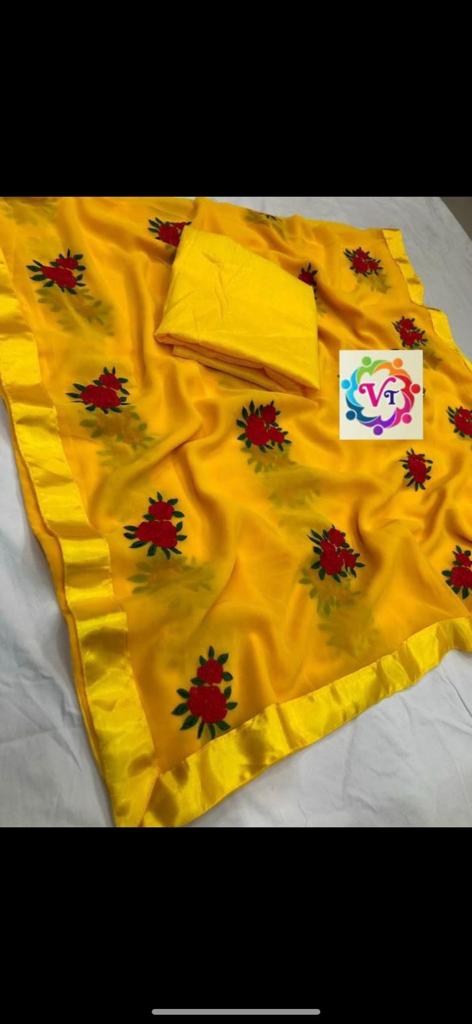 Rose Designer Saree with Blouse