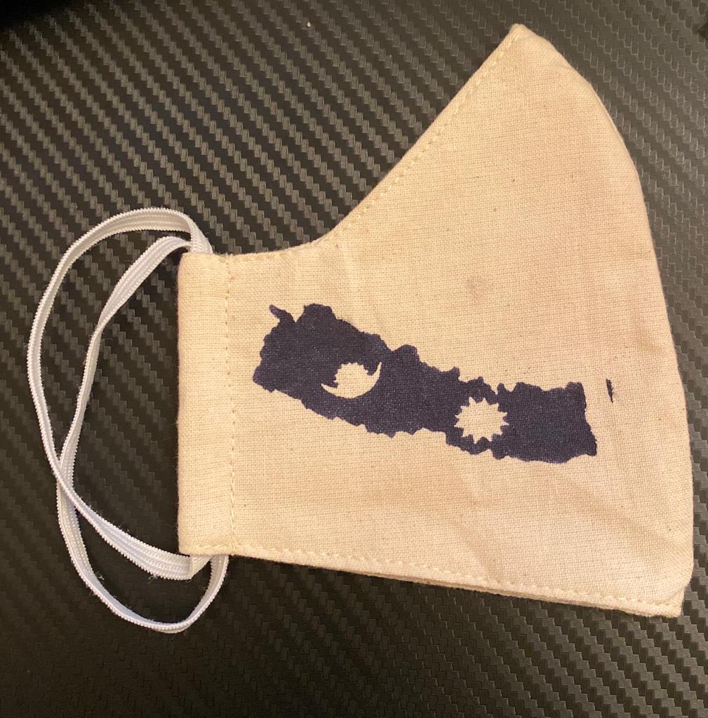 3 Layered Cotton Mask with new Map of Nepal fabric print