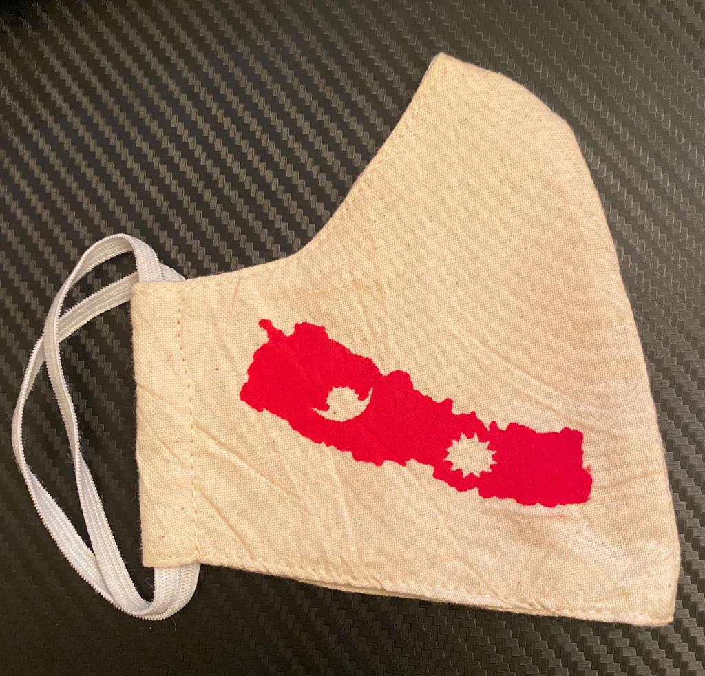 3 Layered Cotton Mask with new Map of Nepal fabric print