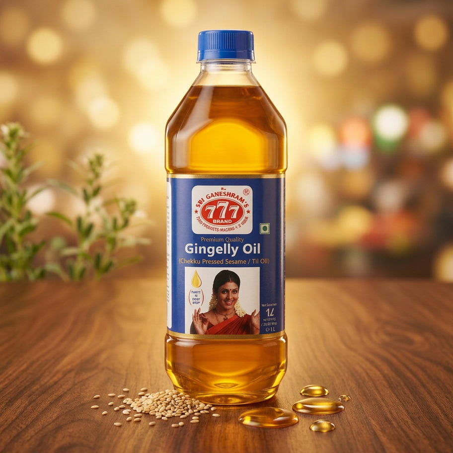 777 Chekku-Pressed Sesame (Til) Oil, 1 L