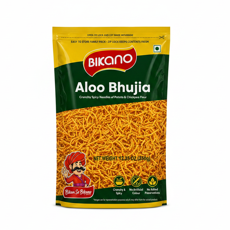 Bikano Aloo Bhujia – Spicy Potato & Chickpea Snack, 340g