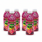 A bottle of Azteca Beverages Pineapple Flavor Pina cactus water, featuring a bright magenta-pink liquid and label with illustrations of a pineapple, a cactus, and a slice of pineapple, set against a light background with blurred cactus fruits.