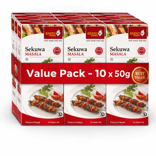 Authentic Nepali Mutton Sekuwa prepared with Bajeko Masala