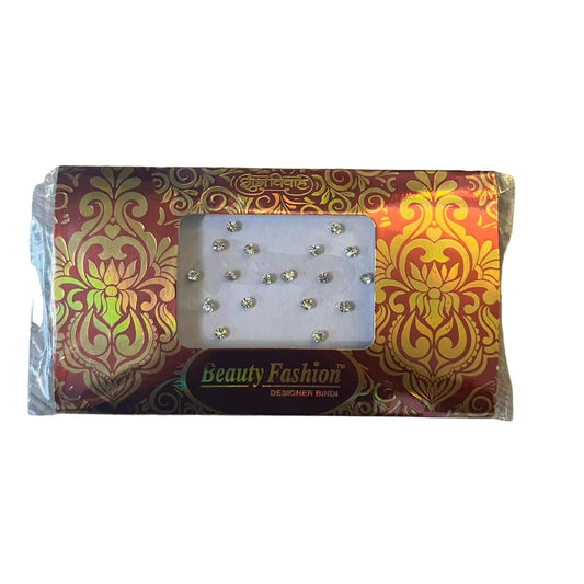 Beauty Fashion Silver Crystal Round Designer Bindi Pack