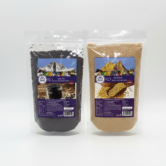 Black and yellow mustard seeds