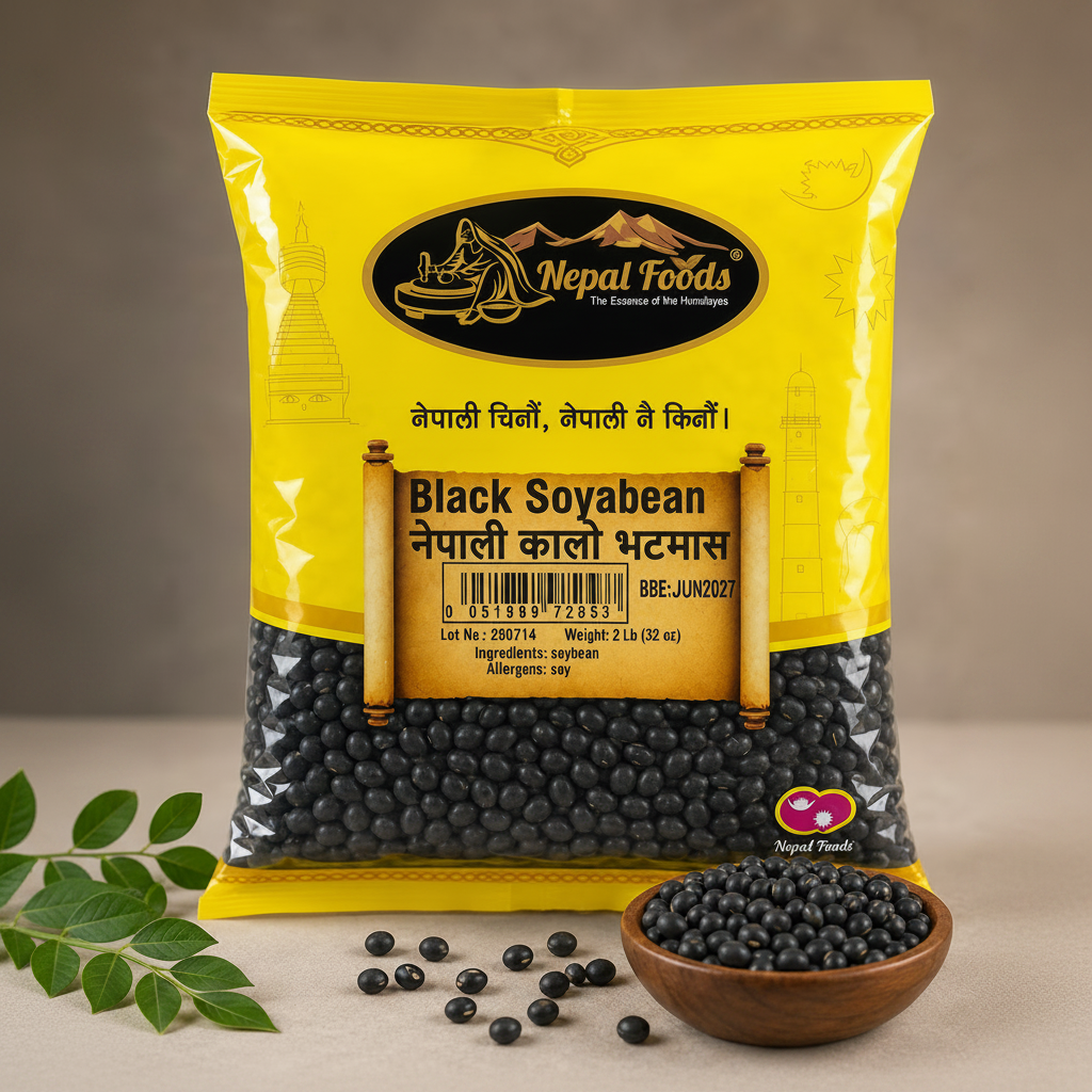 Nepal Foods Black Soybean 2 lb pack of Nepali Kalo Bhatmas