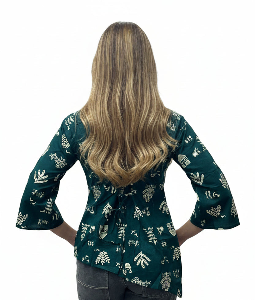 Square Neck Printed Kurti Top