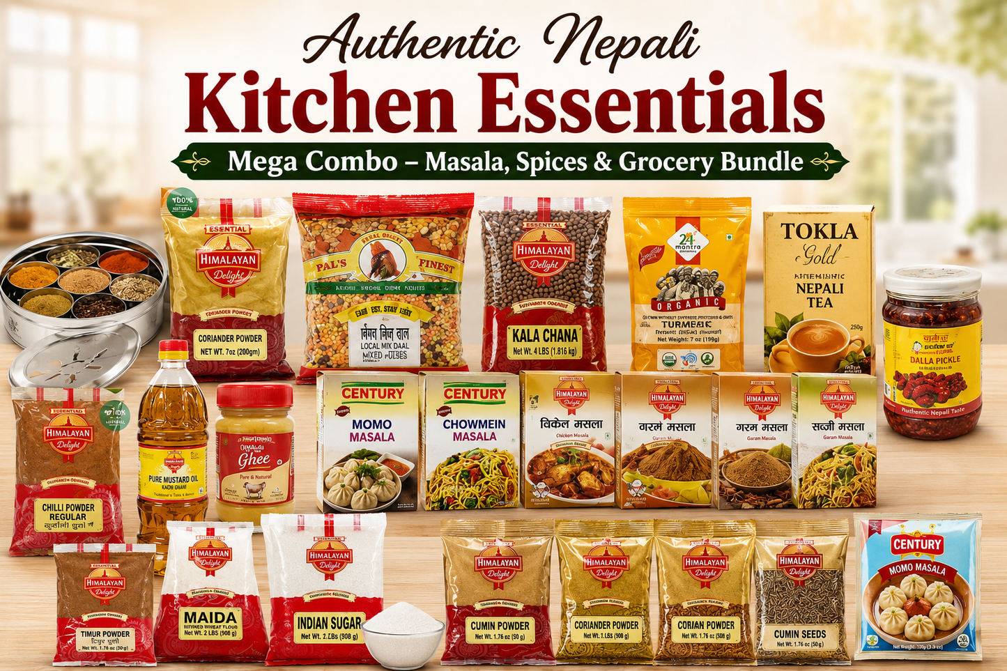 Authentic Nepali Kitchen Essentials Mega Combo – Masala, Spices & Grocery Bundle
