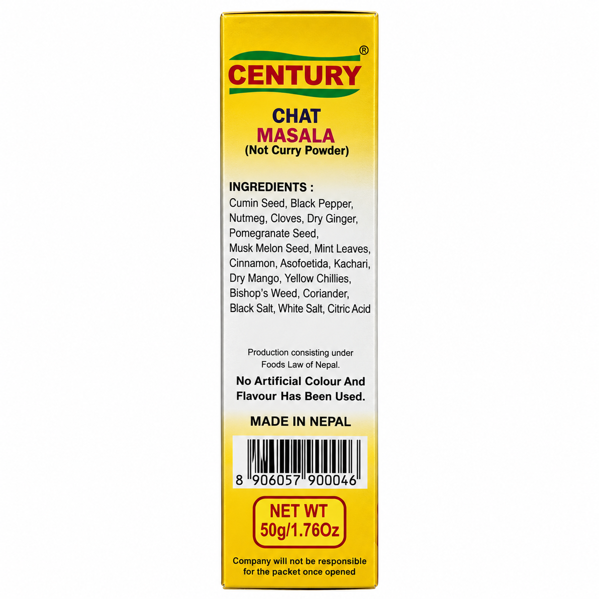 Century Chat Masala – 10 Pack (50g Each)