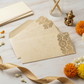 legant cream-colored shagun envelope featuring a traditional gold circle design, perfect for gifting.