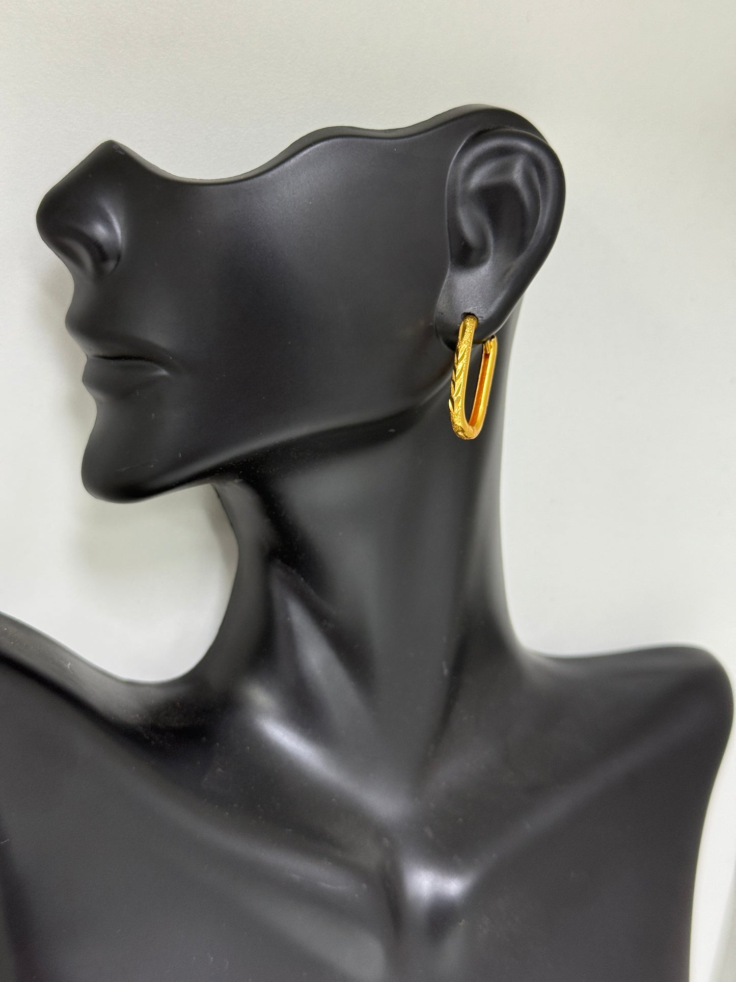 Nepali Gold Plated Hoop Earrings with Crystals