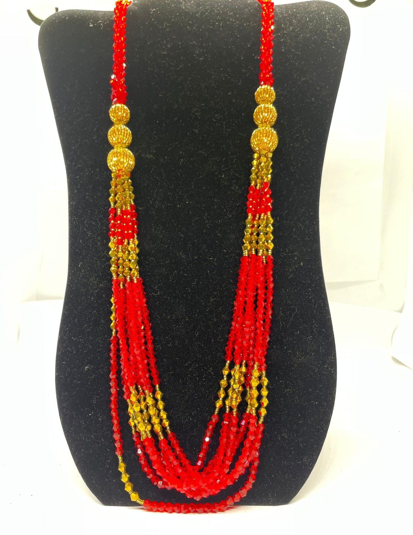 Orange Nepali Potey Necklace