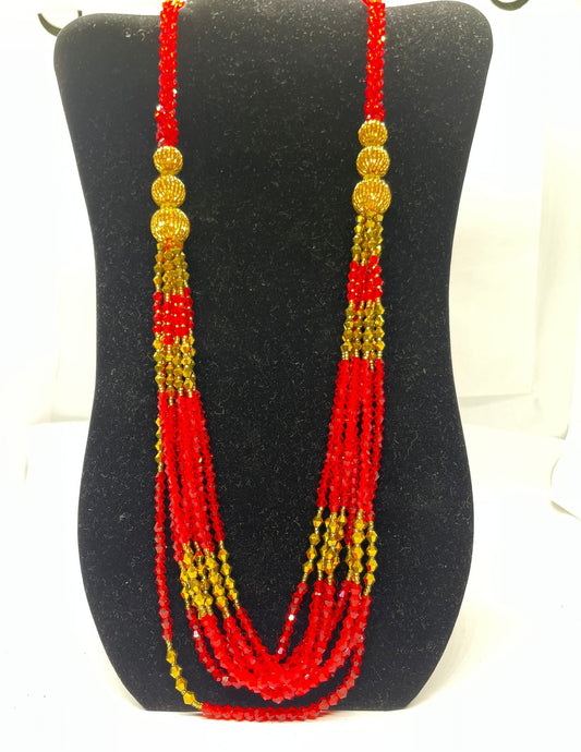 Orange Nepali Potey Necklace